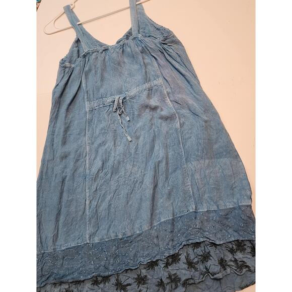 Raya Sun Chambray Swing Dress, Floral Embroidered, XL - Picture 6 of 6